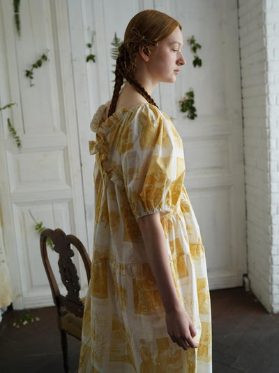 Unlogical Poem Asymmetrical Hem  Dress with Open Back and Bow