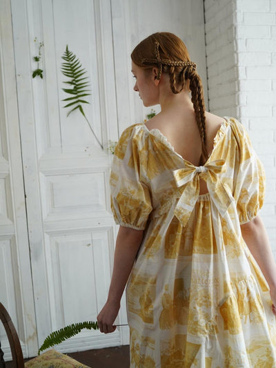 Unlogical Poem Asymmetrical Hem  Dress with Open Back and Bow