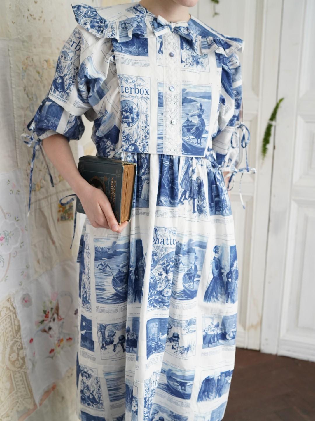 Unlogical Poem Vintage-Style Puff Sleeve Printed Dress