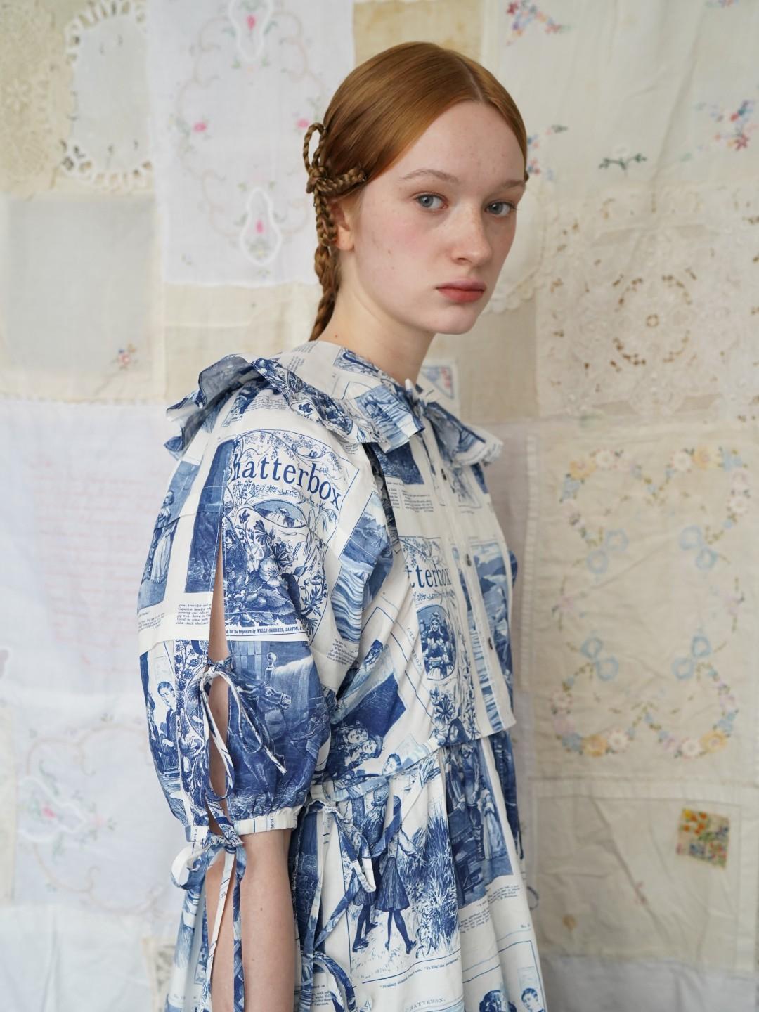 Unlogical Poem Vintage-Style Puff Sleeve Printed Dress