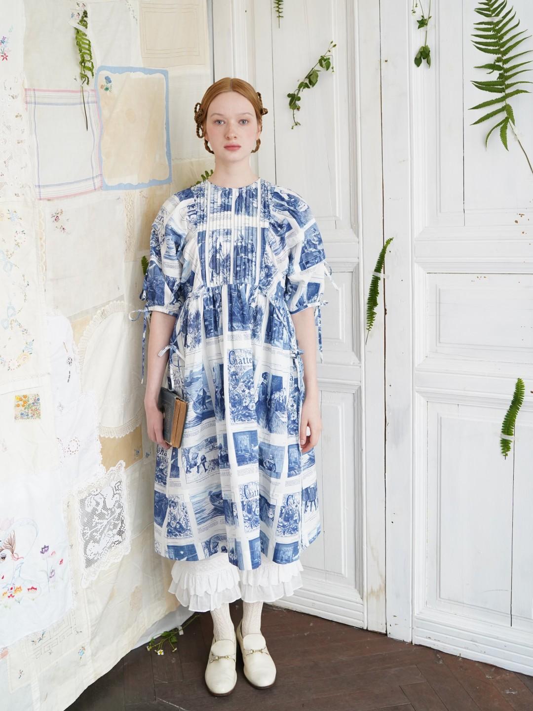 Unlogical Poem Vintage-Style Puff Sleeve Printed Dress