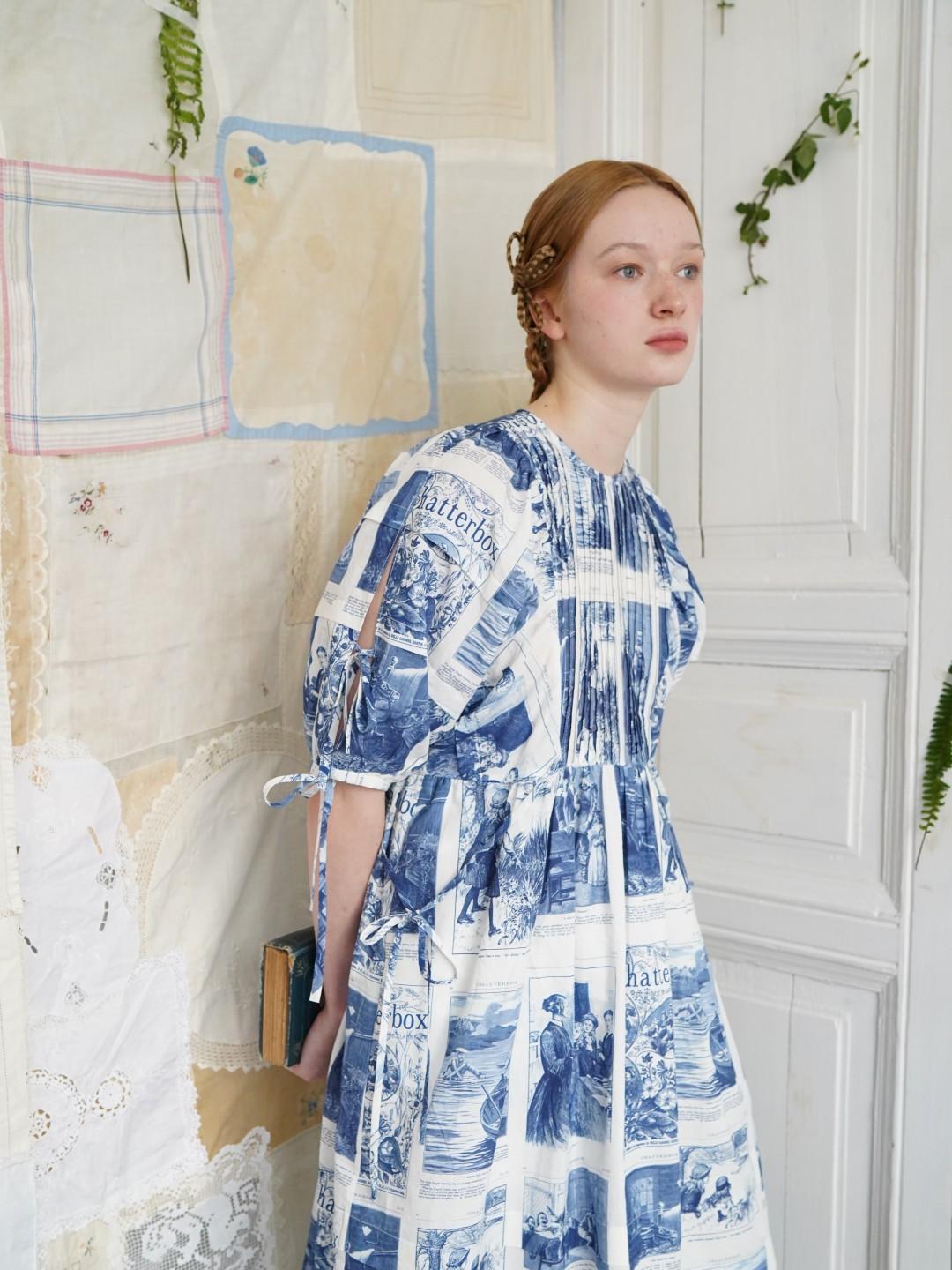 Unlogical Poem Vintage-Style Puff Sleeve Printed Dress