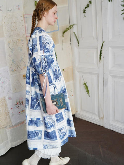 Unlogical Poem Vintage-Style Puff Sleeve Printed Dress