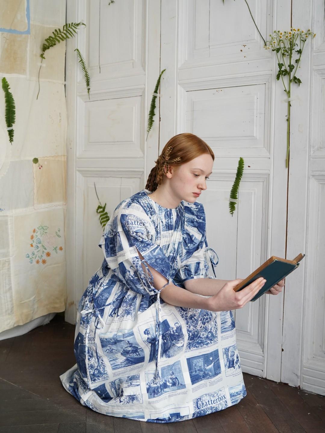 Unlogical Poem Vintage-Style Puff Sleeve Printed Dress