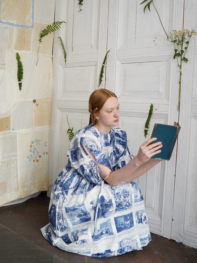 Unlogical Poem Vintage-Style Puff Sleeve Printed Dress