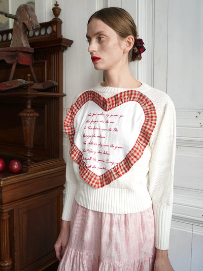 Unlogical Poem Poetic Embroidery Patchwork Knitwear