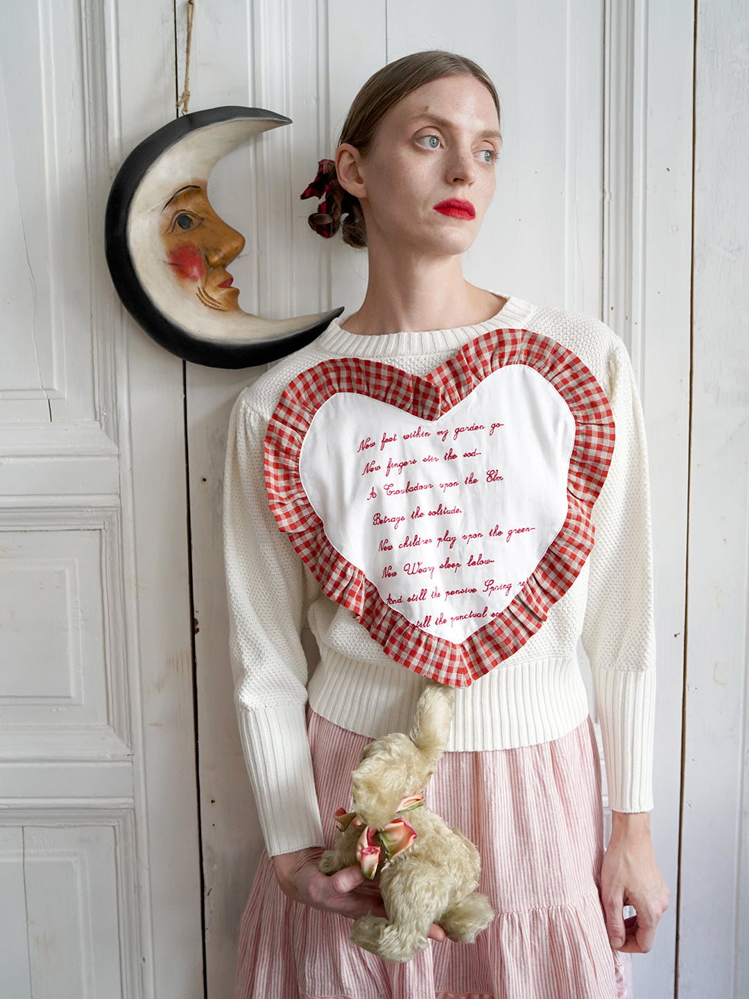 Unlogical Poem Poetic Embroidery Patchwork Knitwear