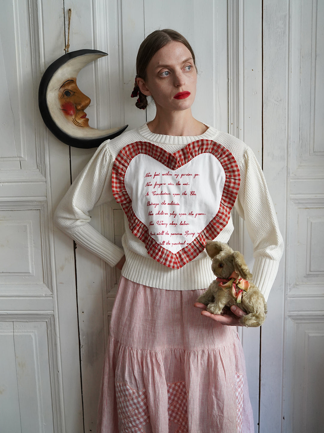 Unlogical Poem Poetic Embroidery Patchwork Knitwear