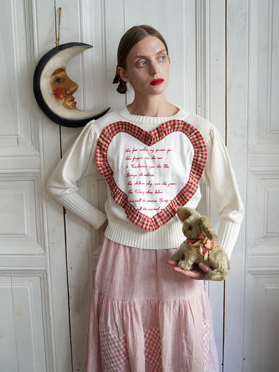 Unlogical Poem Poetic Embroidery Patchwork Knitwear