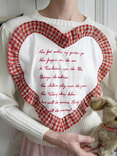 Unlogical Poem Poetic Embroidery Patchwork Knitwear