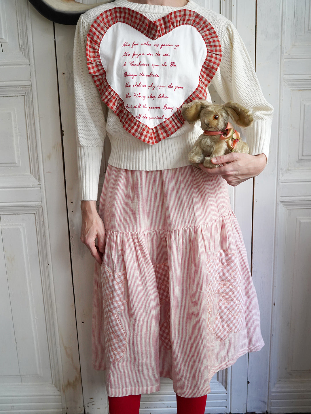 Unlogical Poem Poetic Embroidery Patchwork Knitwear