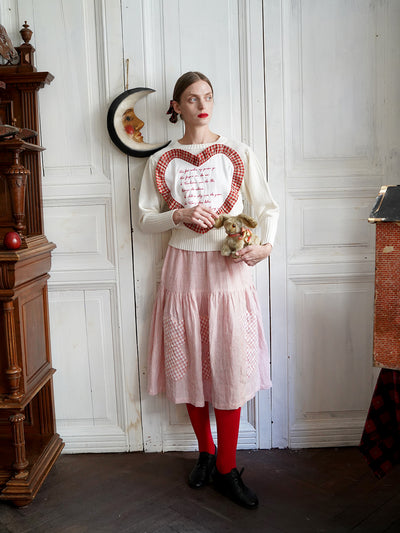 Unlogical Poem Poetic Embroidery Patchwork Knitwear