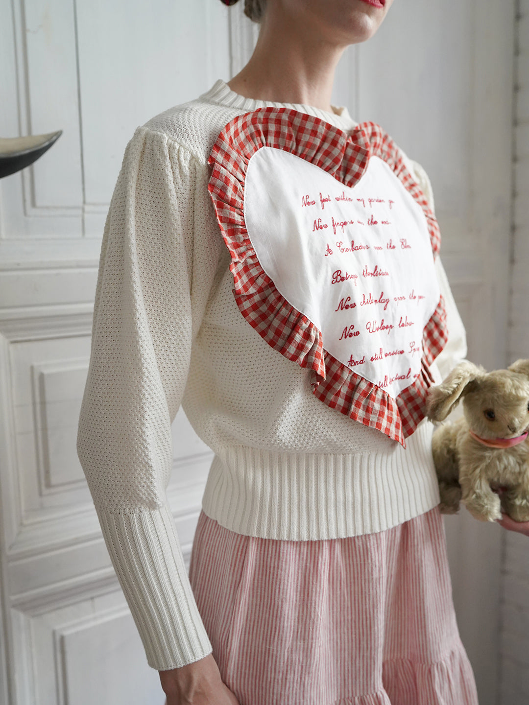 Unlogical Poem Poetic Embroidery Patchwork Knitwear