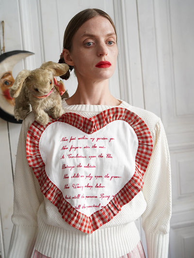Unlogical Poem Poetic Embroidery Patchwork Knitwear