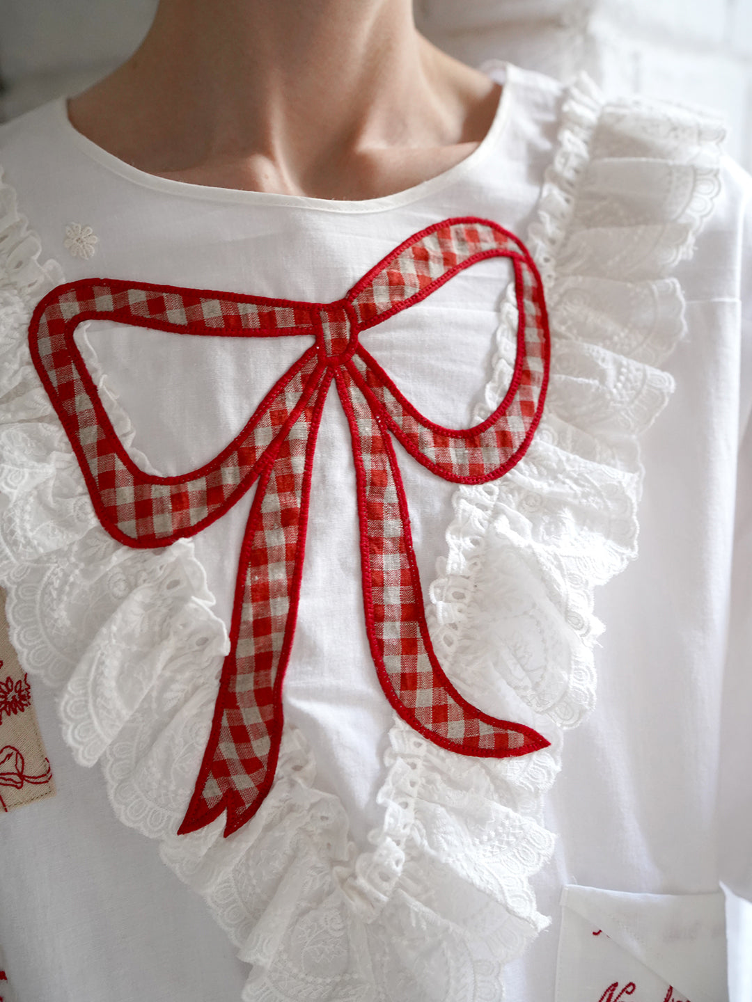 Unlogical Poem Poetry Embroidery Patchwork Cotton Dress