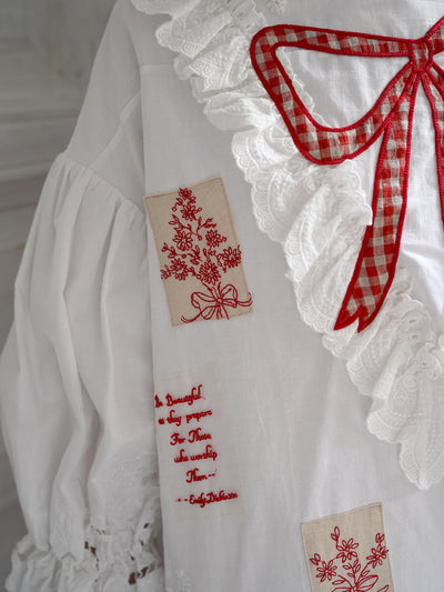 Unlogical Poem Poetry Embroidery Patchwork Cotton Dress