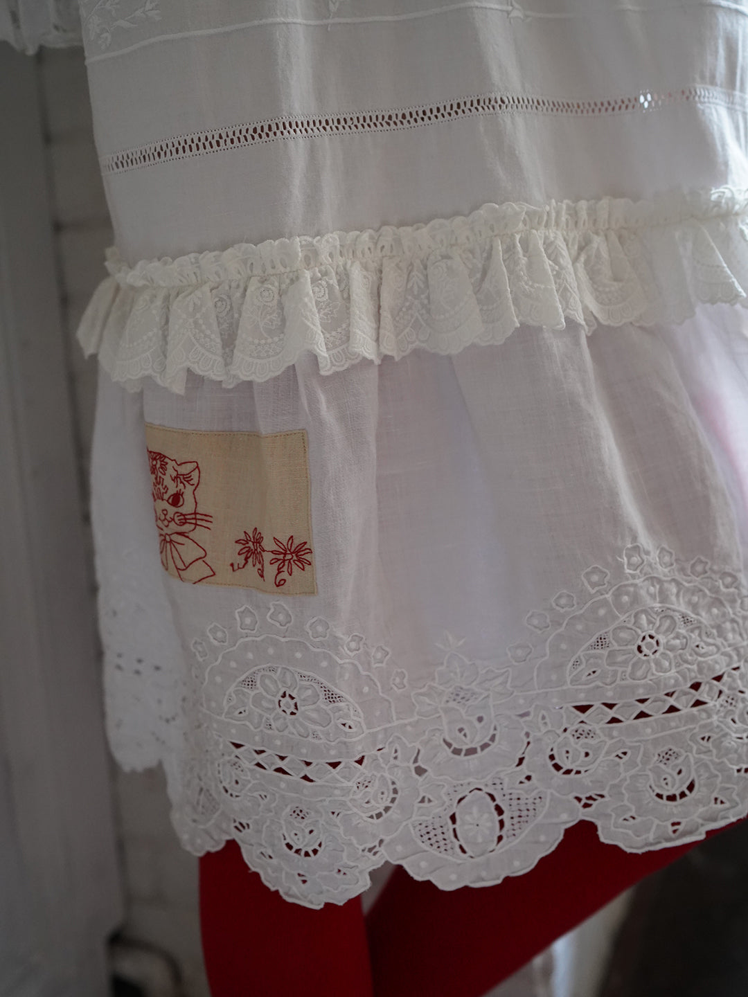 Unlogical Poem Poetry Embroidery Patchwork Cotton Dress