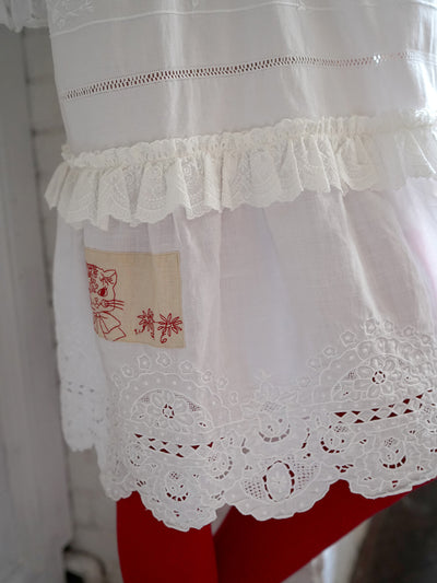 Unlogical Poem Poetry Embroidery Patchwork Cotton Dress