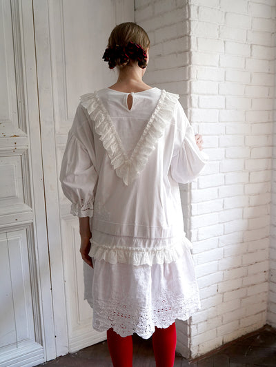 Unlogical Poem Poetry Embroidery Patchwork Cotton Dress