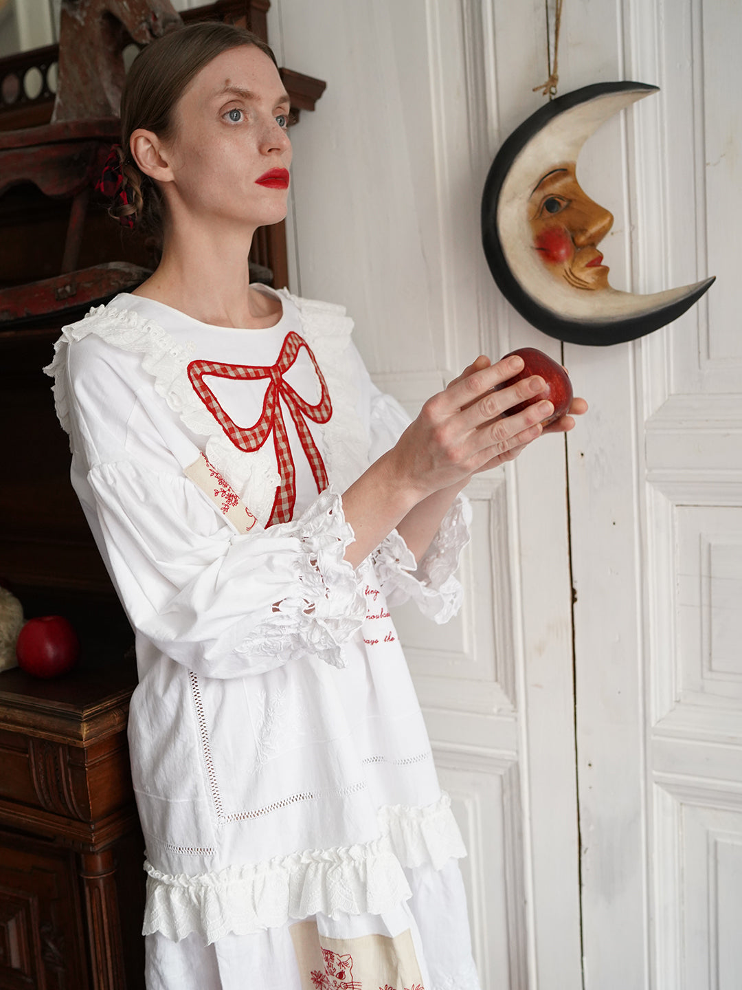 Unlogical Poem Poetry Embroidery Patchwork Cotton Dress