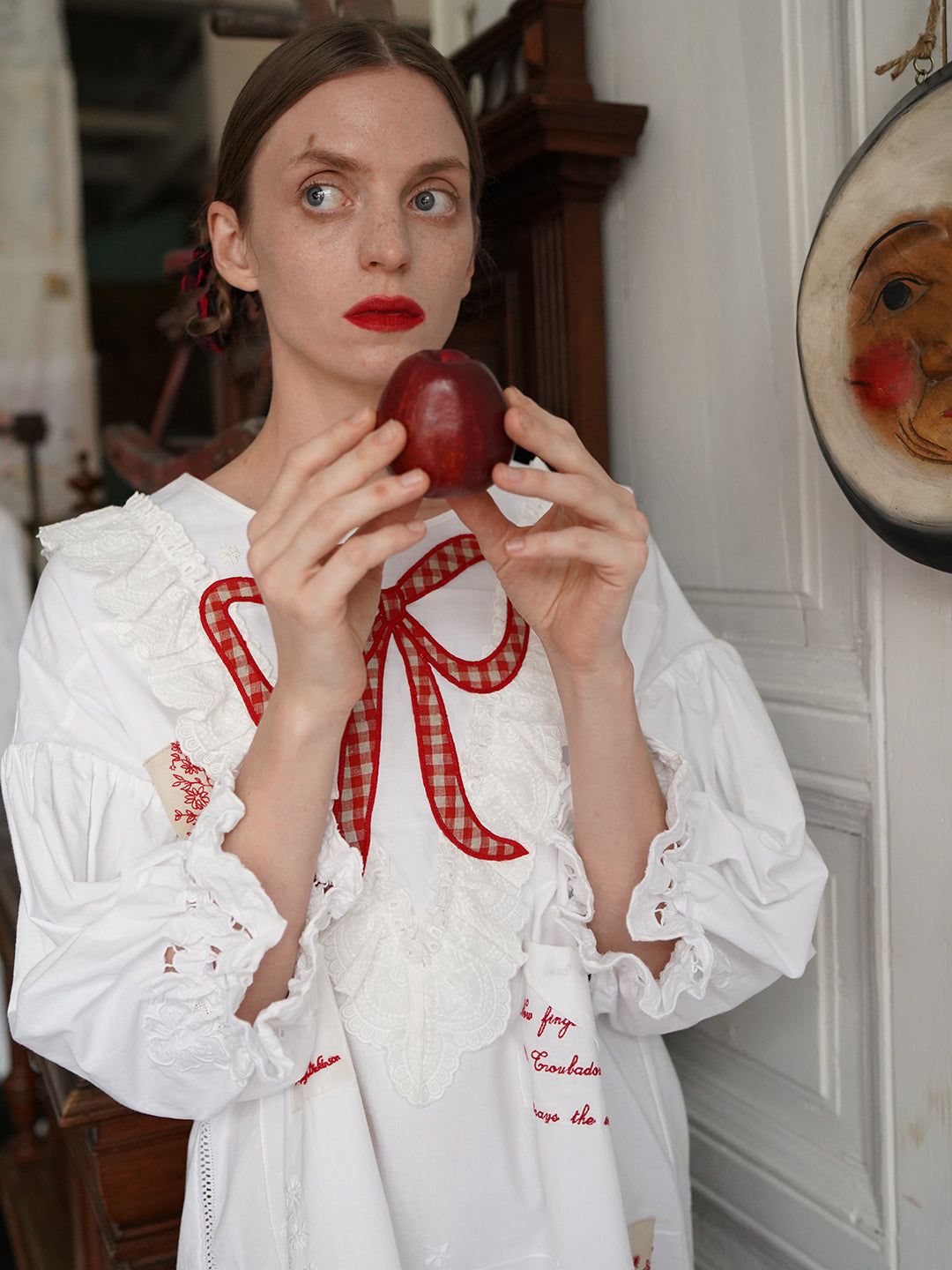 Unlogical Poem Poetry Embroidery Patchwork Cotton Dress