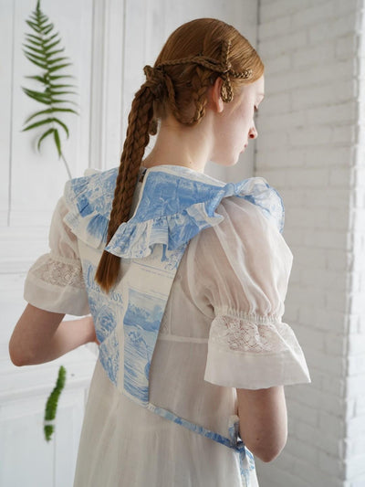 Unlogical Poem Lace-up Ruffled Floral Print Tank Top （Multi Color）