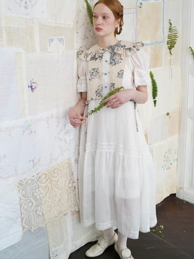 Unlogical Poem Bohemian style lace-insert long dress