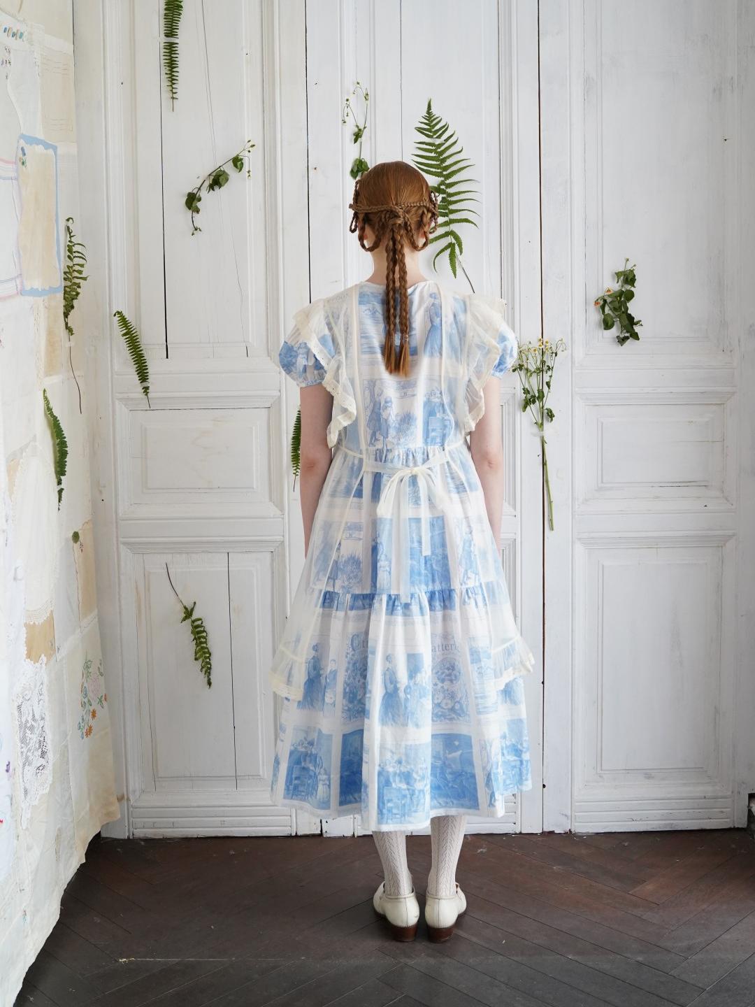 Unlogical Poem Victorian-Style Lace Embroidered Mesh Apron