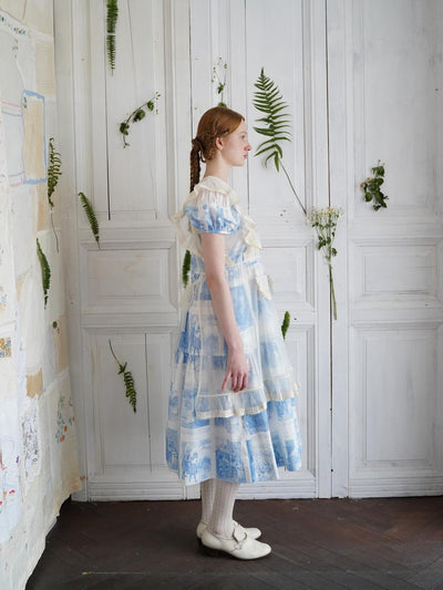 Unlogical Poem Victorian-Style Lace Embroidered Mesh Apron