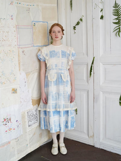 Unlogical Poem Victorian-Style Lace Embroidered Mesh Apron
