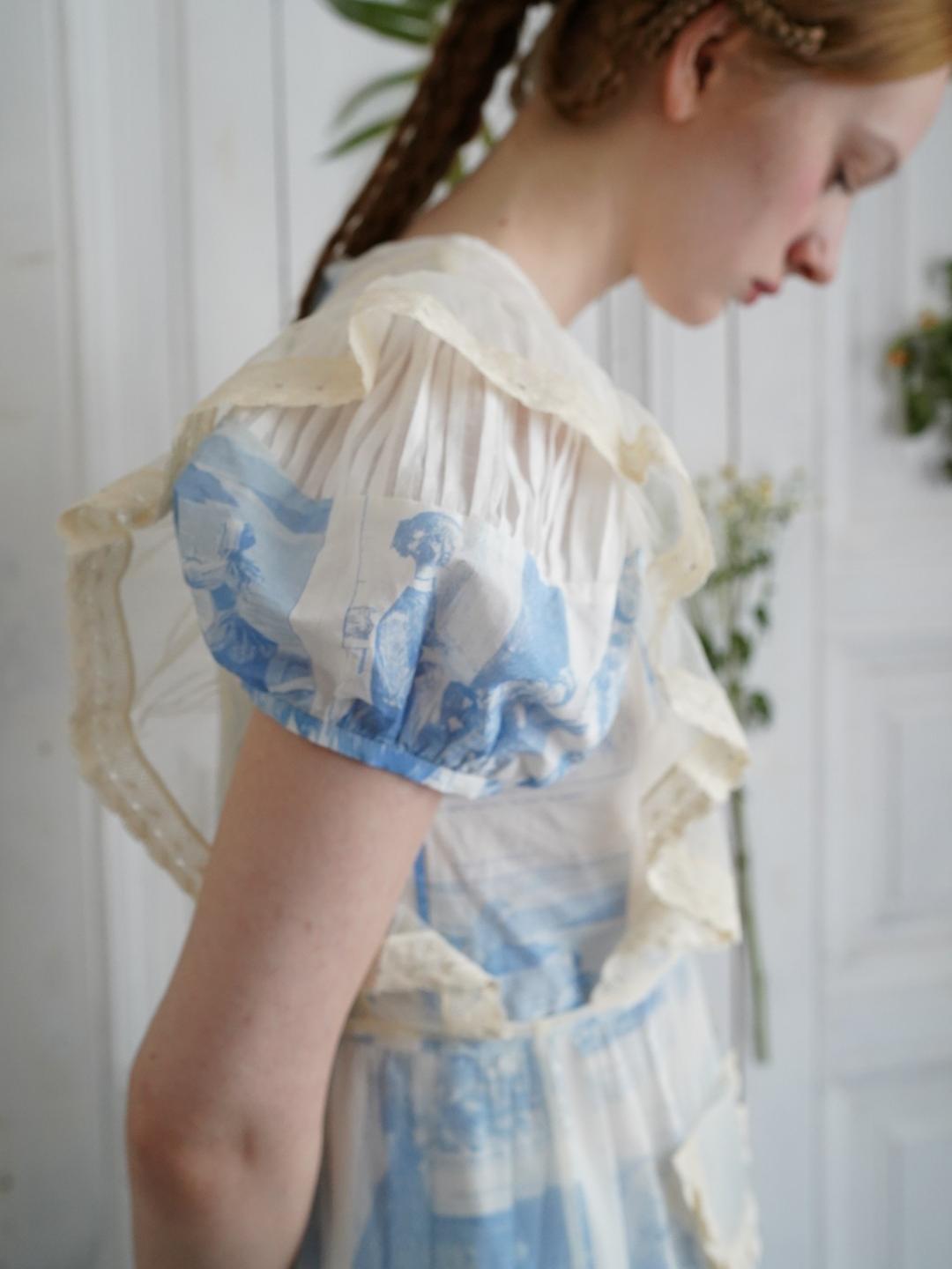 Unlogical Poem Victorian-Style Lace Embroidered Mesh Apron