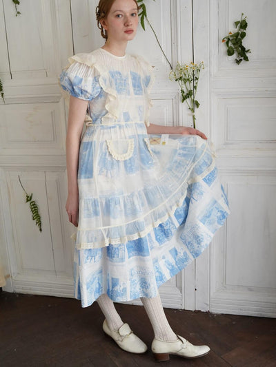 Unlogical Poem Victorian-Style Lace Embroidered Mesh Apron