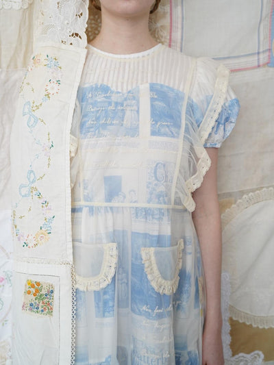 Unlogical Poem Victorian-Style Lace Embroidered Mesh Apron
