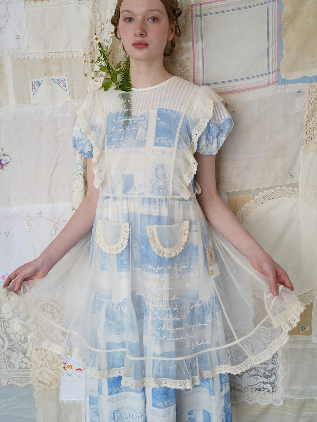 Unlogical Poem Victorian-Style Lace Embroidered Mesh Apron