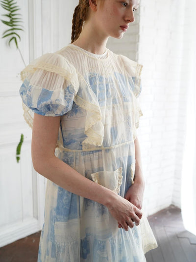 Unlogical Poem Victorian-Style Lace Embroidered Mesh Apron