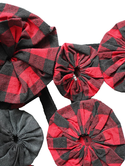 Unlogical Poem Handmade Yoyo Flowers Gingham Smock