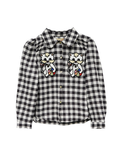 Unlogical Poem Black and White Gingham Cotton Shirt