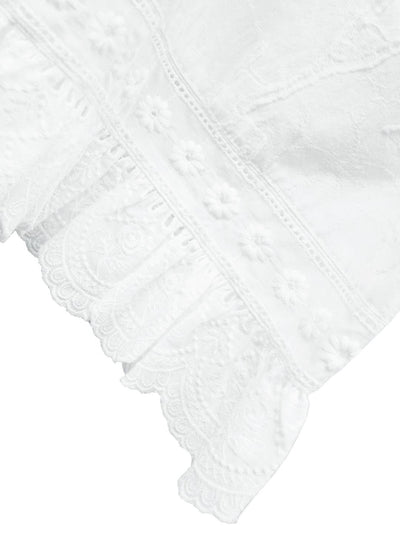 Unlogical Poem Victorian-style Cat Hollow Embroidery Cotton Blouse