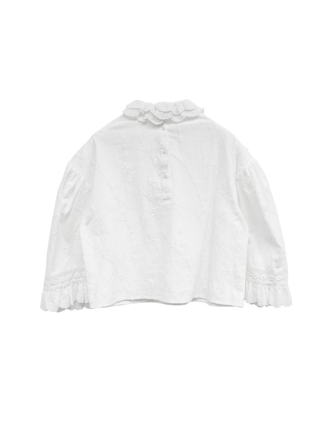 Unlogical Poem Victorian-style Cat Hollow Embroidery Cotton Blouse