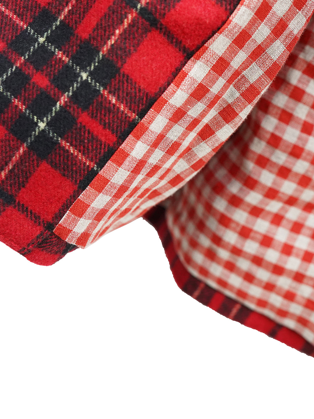 Unlogical Poem Vintage-style Cat Patch Embroidered Red Tartan Woolen Blazer