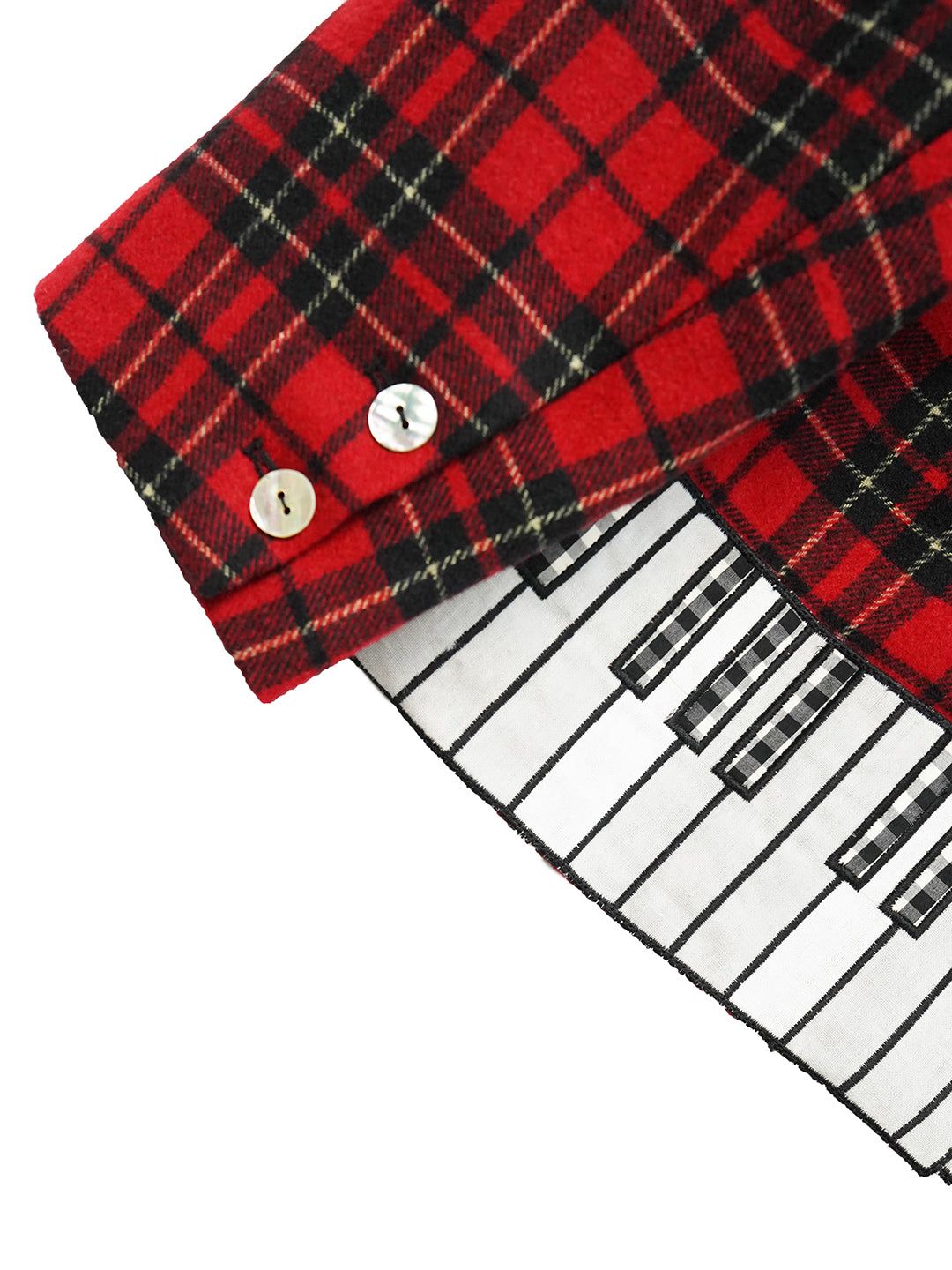 Unlogical Poem Vintage-style Cat Patch Embroidered Red Tartan Woolen Blazer