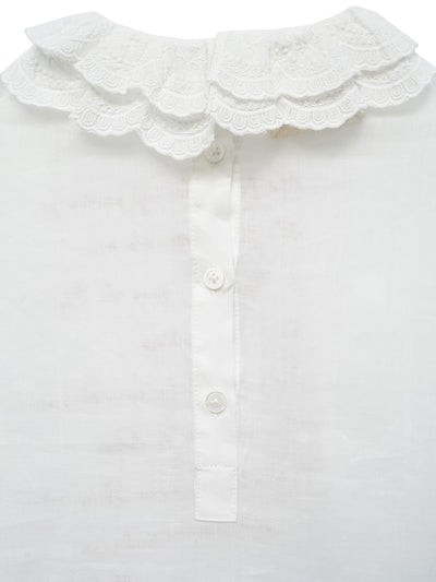 Unlogical Poem Vintage Style Poetry Embroidery Lace Ramie Dress Smock