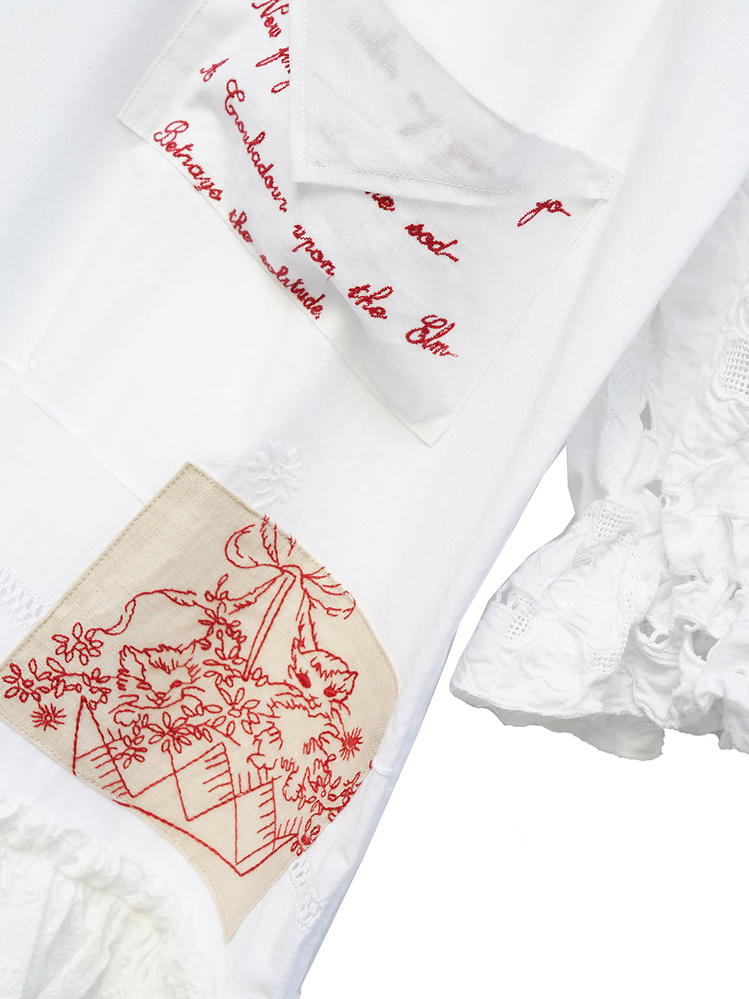 Unlogical Poem Poetry Embroidery Patchwork Cotton Dress