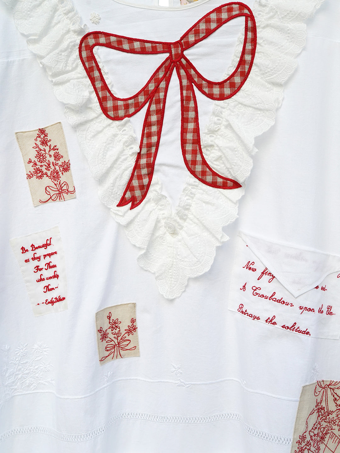 Unlogical Poem Poetry Embroidery Patchwork Cotton Dress