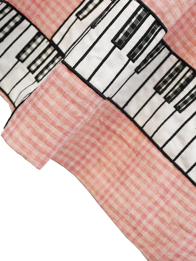 Unlogical Poem Handmade Yoyo Flower Bow Piano Embroidered Linen Bud Dress