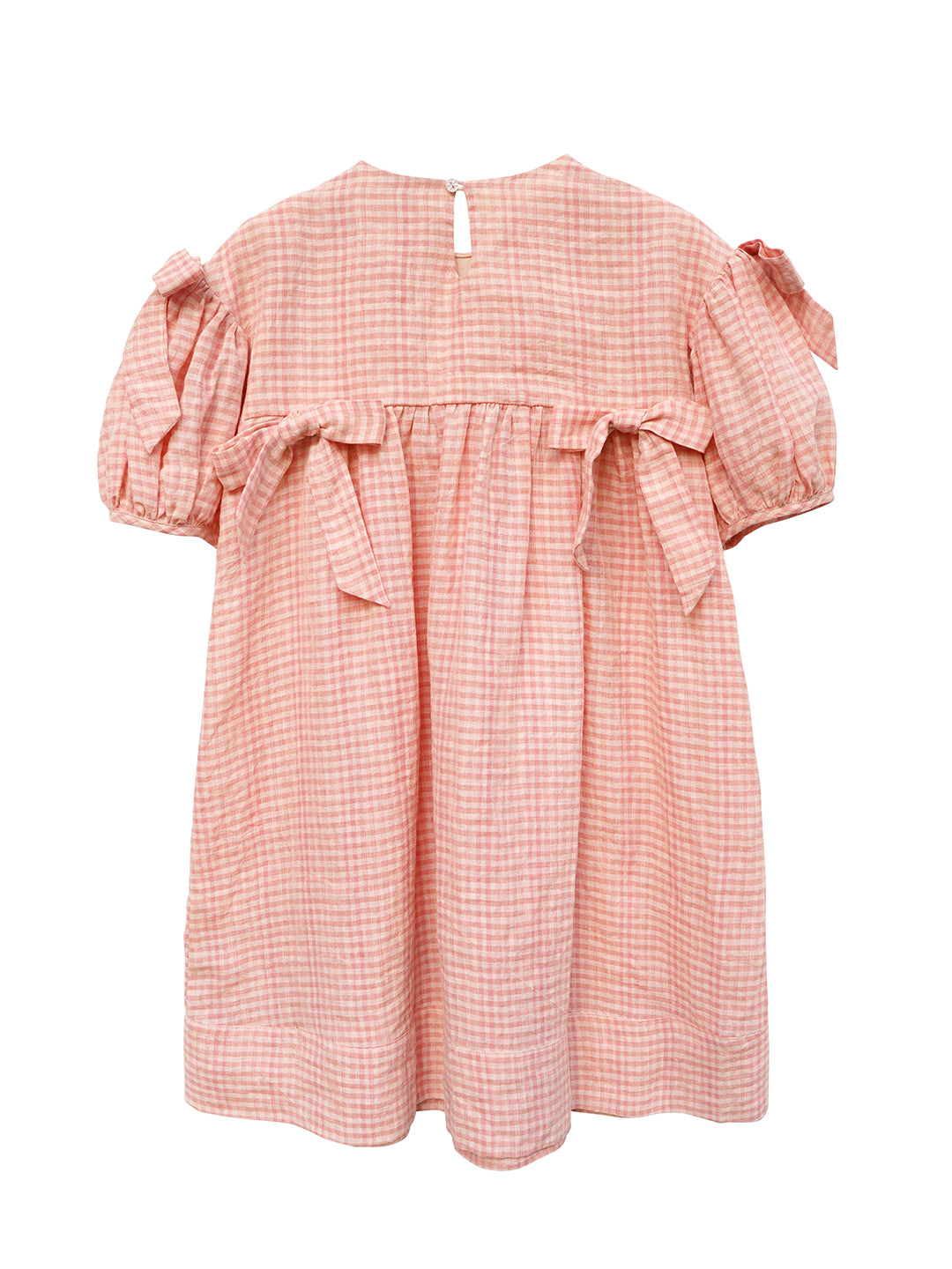 Unlogical Poem Handmade Yoyo Flower Bow Piano Embroidered Linen Bud Dress