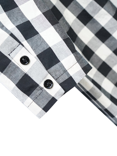 Unlogical Poem Retro-style Cat Embroidered Gingham Gigot Sleeve Flax Dress