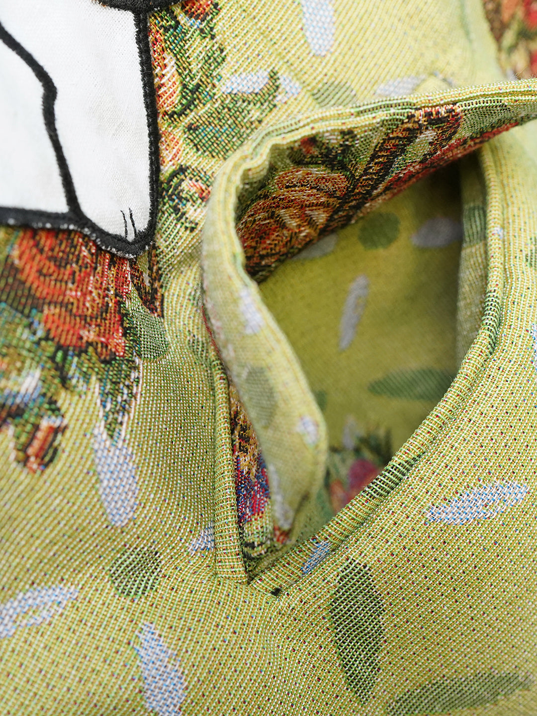 Unlogical Poem Cat Embroidered Illustration Printed Yarn-dyed Blazer