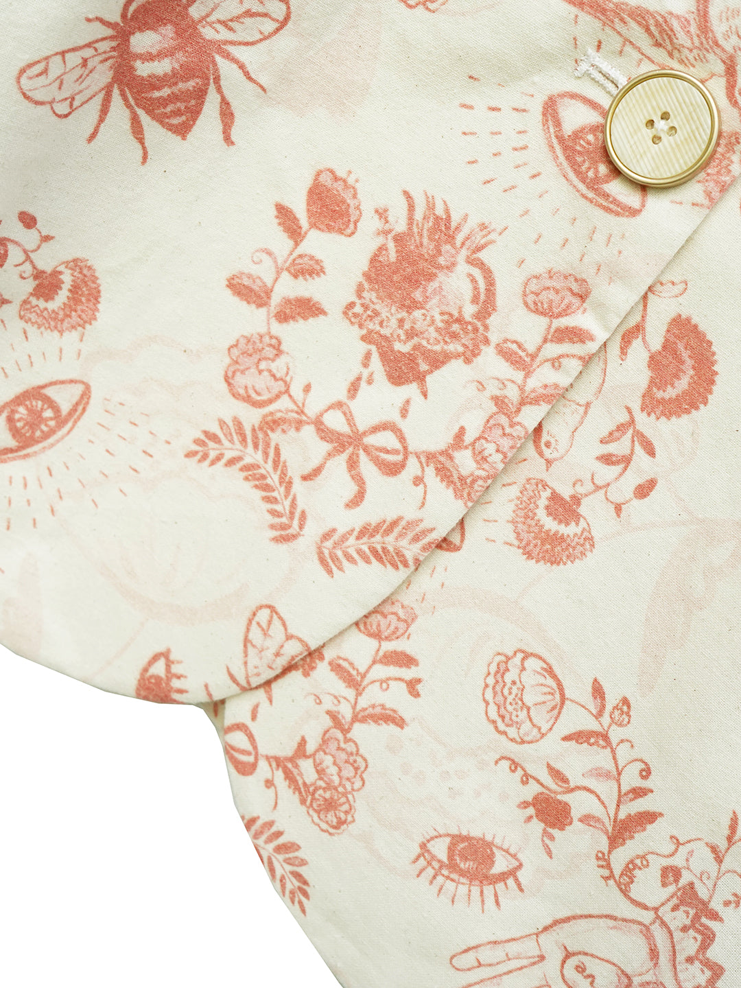 Unlogical Poem Cat Embroidered Illustration Printed Cotton Blazer