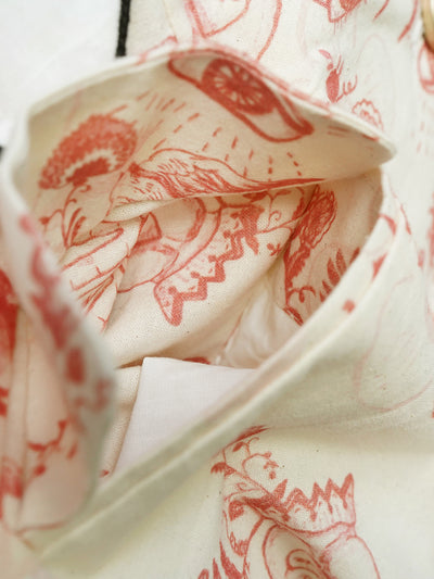 Unlogical Poem Cat Embroidered Illustration Printed Cotton Blazer